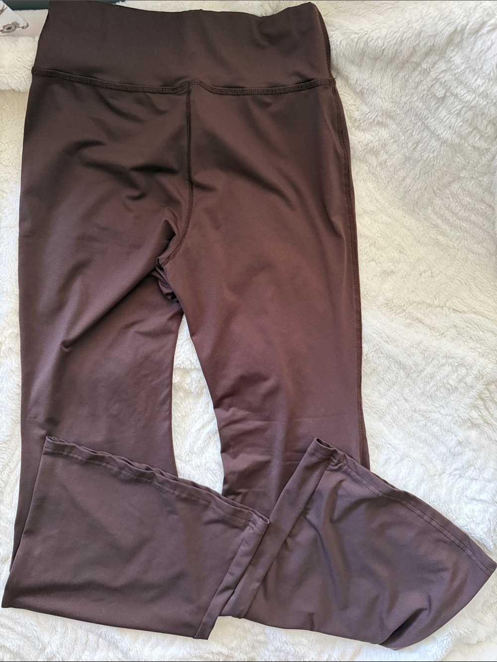 Brown Stretch Flare Leggings